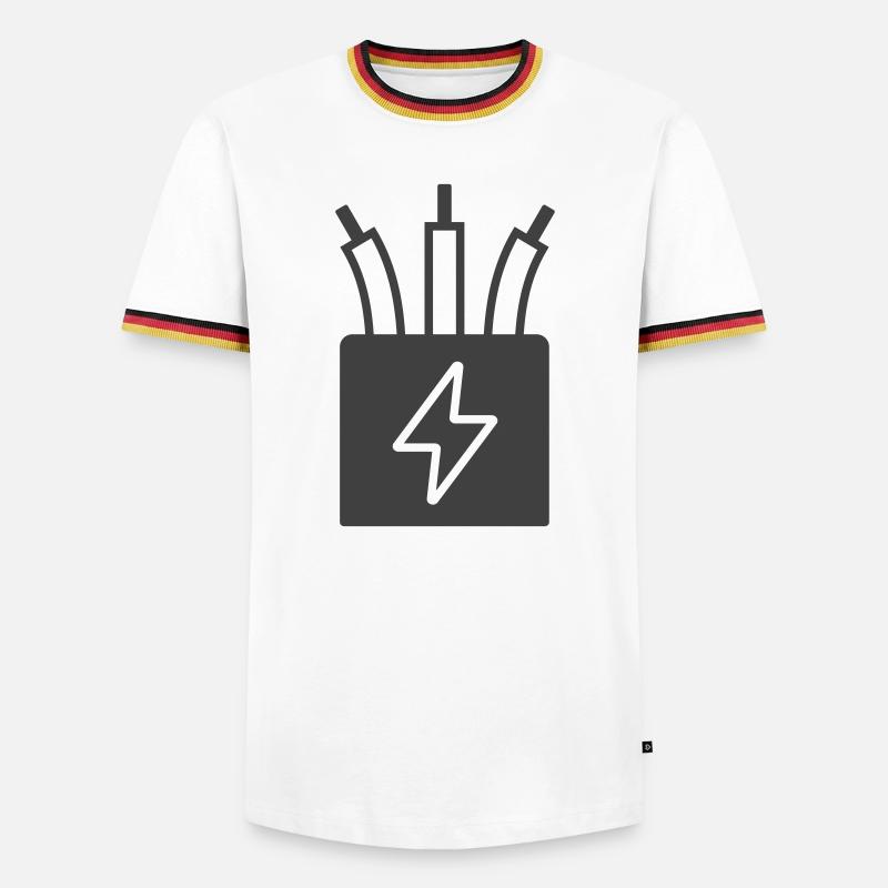 Electric Cable Power Icon Logo - Men's Ringer Shirt - white/tricolour