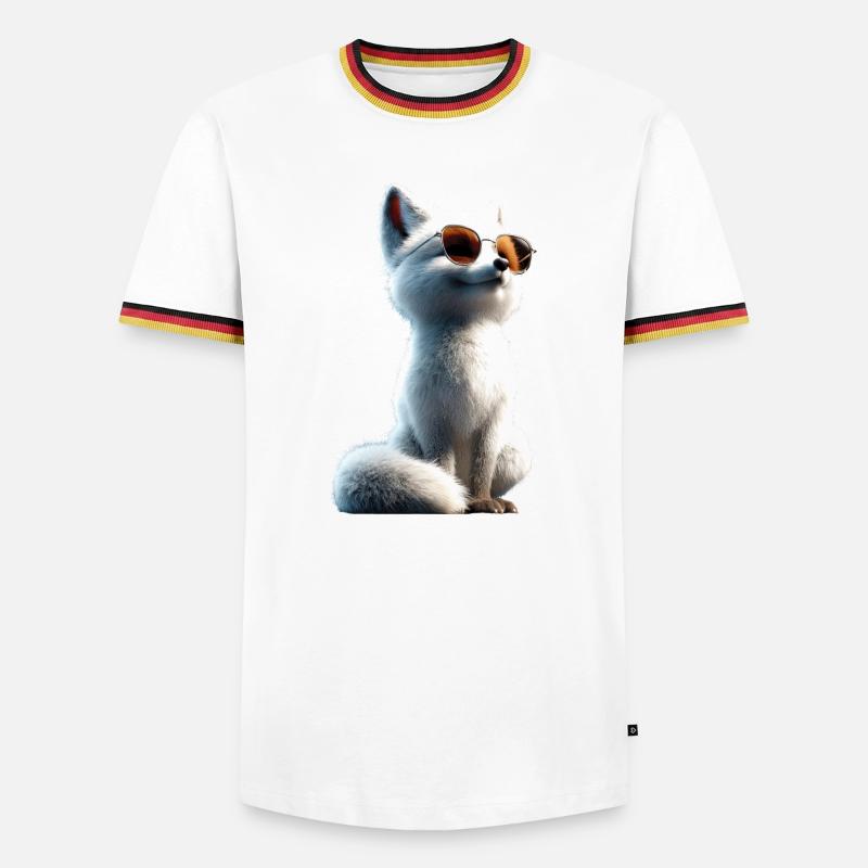 Polarfuchs Schneefuchs Eisfuchs Süßer Weißer Fuchs - Männer Kontrast-T-Shirt - Weiß/Dreifarbig