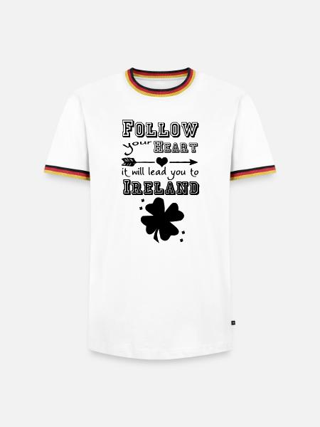 Ireland Heart - Men's Ringer Shirt - white/tricolour