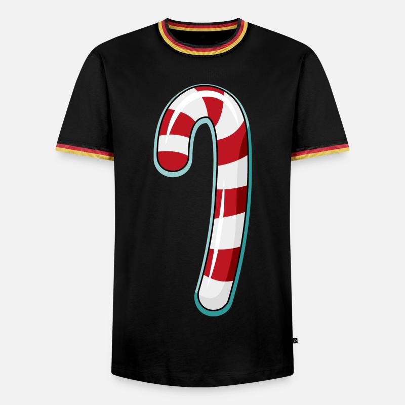 Candy Cane Striped Design - Men's Ringer Shirt - black/tricolour