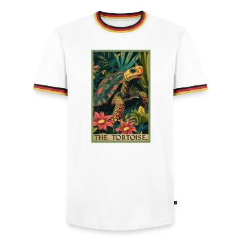 Tortoises Tortoise - Men's Ringer Shirt - white/tricolour - Front - AI Model Female 172 light (172cm) & AI Model Male 185 light (185cm)