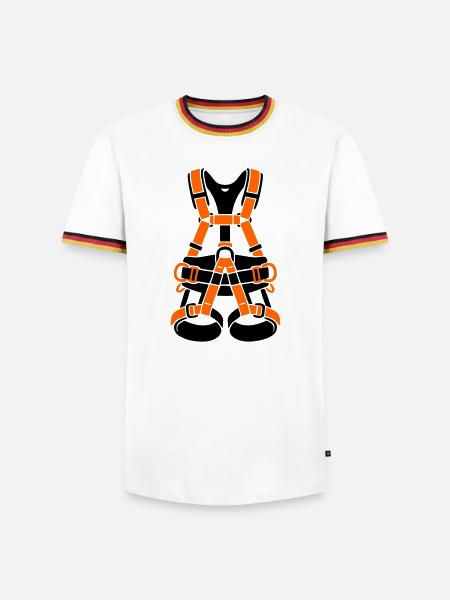 Klettergurt Baumpflege Baumkletterer Klettern - Männer Kontrast-T-Shirt - Weiß/Dreifarbig