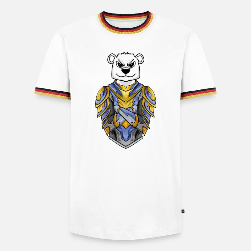 Ritter Eisbär cool Bär Polarbär - Männer Kontrast-T-Shirt - Weiß/Dreifarbig