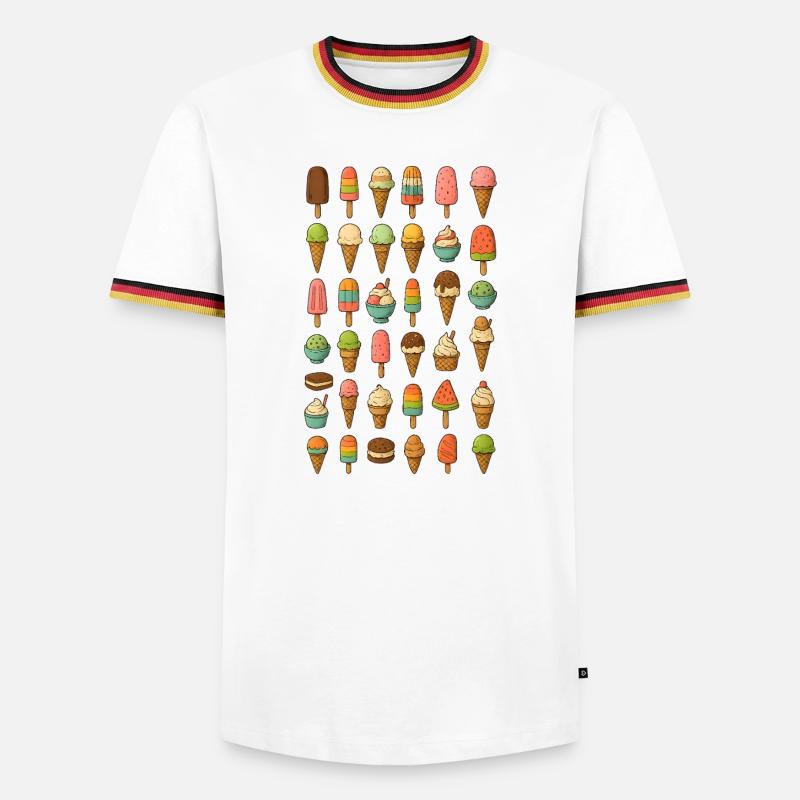 Bunte Eiscreme Vielfalt - Men's Ringer Shirt - white/tricolour