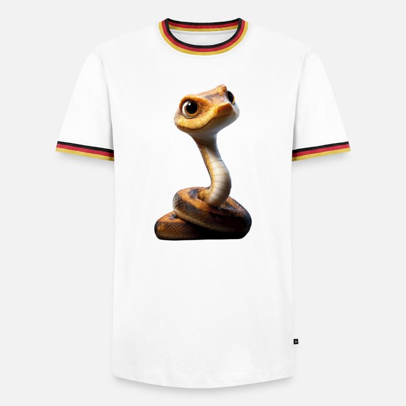 Schlange Python Kobra Klapperschlange Schlangen - Männer Kontrast-T-Shirt - Weiß/Dreifarbig