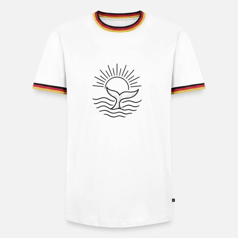 Wal - Männer Kontrast-T-Shirt - Weiß/Dreifarbig