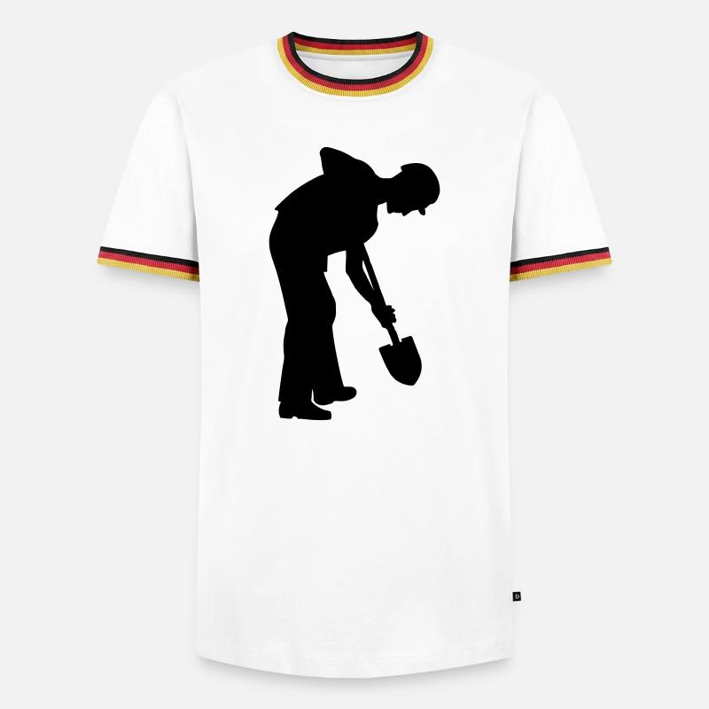 Fleißiger Bodenarbeiter – Grabteam - Männer Kontrast-T-Shirt - Weiß/Dreifarbig