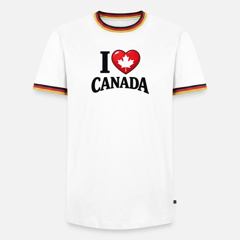 I Love Canada – Maple Leaf Message - Men's Ringer Shirt - white/tricolour