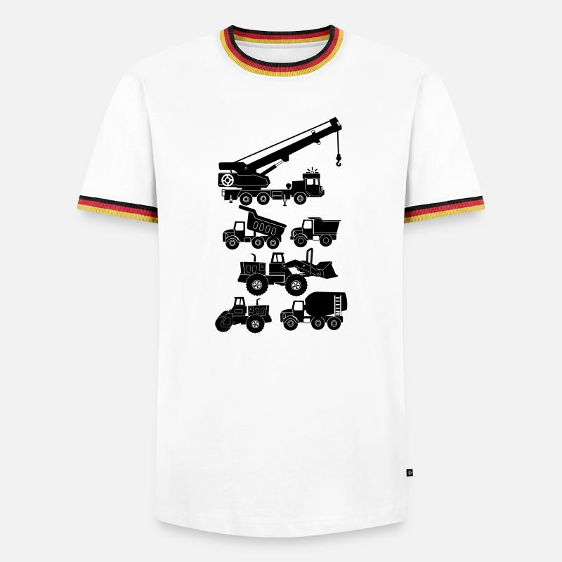 Road and construction vehicles - Men's Ringer Shirt - white/tricolour