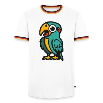 Papagai Halloween Zombie - Men's Ringer Shirt - white/tricolour - Front - AI Model Female 172 light (172cm) & AI Model Male 185 light (185cm)