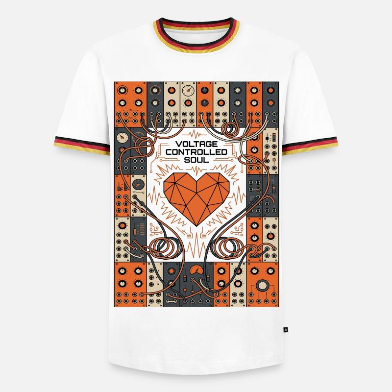 Spannungsgesteuerte Seele. Synthie - Männer Kontrast-T-Shirt - Weiß/Dreifarbig