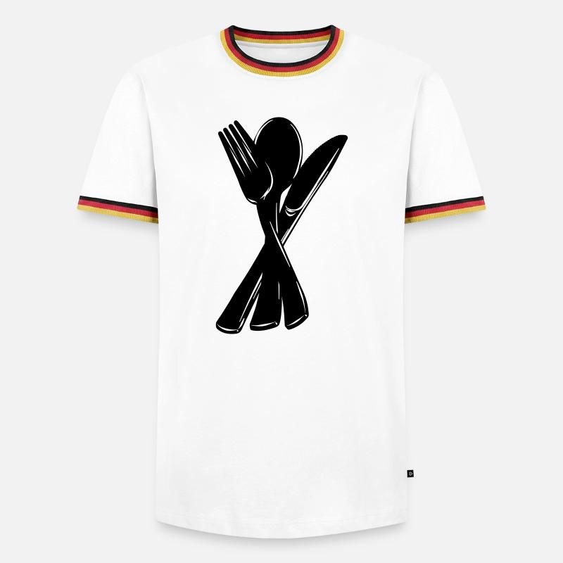 Knife fork and spoon - Men's Ringer Shirt - white/tricolour