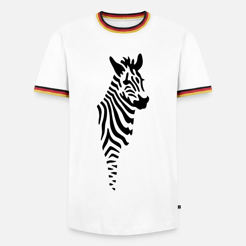 Zebra - Männer Kontrast-T-Shirt - Weiß/Dreifarbig