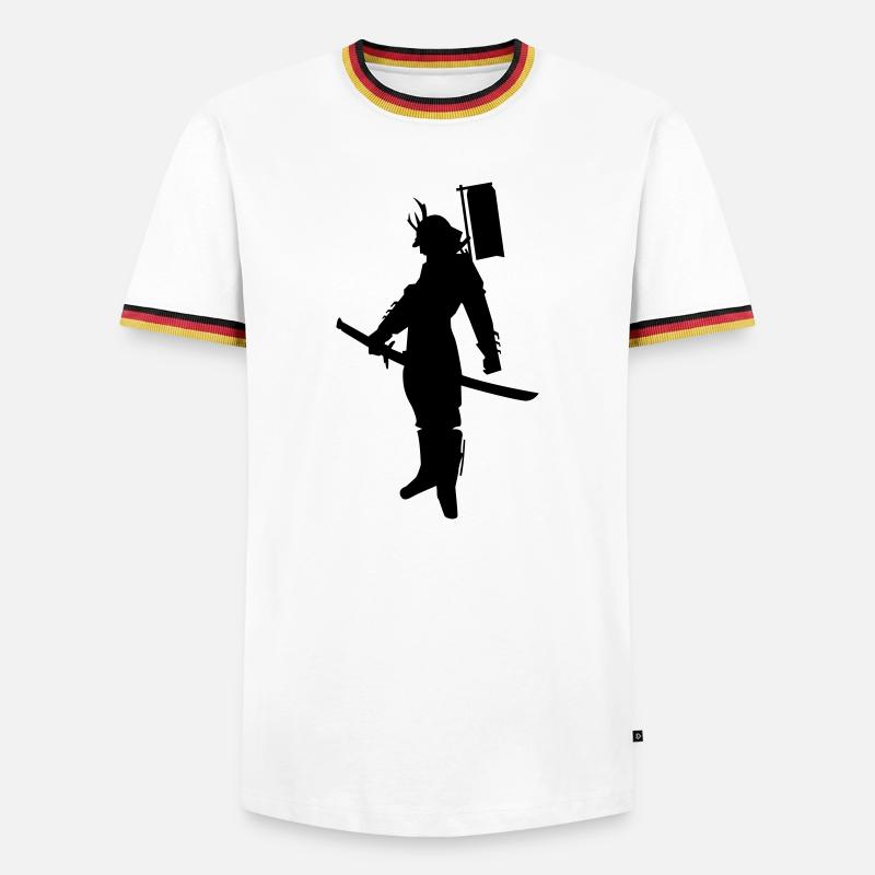 samurai - Männer Kontrast-T-Shirt - Weiß/Dreifarbig
