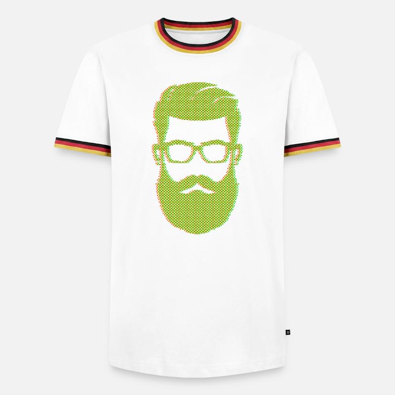 Bärtig Männlichkeit Bart Bartfrisur Haare - Männer Kontrast-T-Shirt - Weiß/Dreifarbig