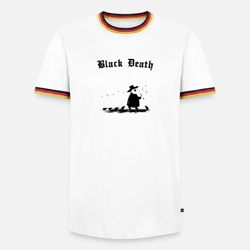 Black Death - spread in progress - Men's Ringer Shirt - white/tricolour