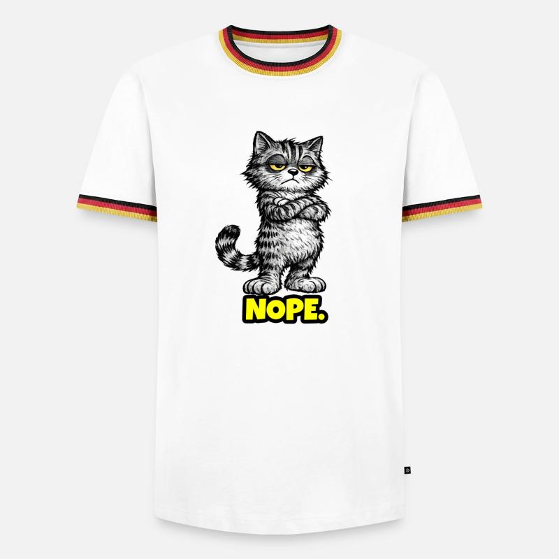 Nope. – Grumpy Katze (Chef Vibes) - Men's Ringer Shirt - white/tricolour