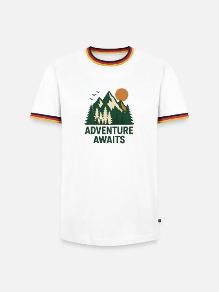 Abenteuerwald Berglandschaft - Männer Kontrast-T-Shirt - Weiß/Dreifarbig