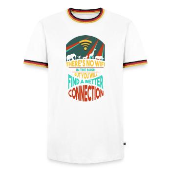 Safari Afrique Serengeti faune et savane animaux - T-shirt contrasté Homme - blanc/tricolore - Devant - AI Model Female 172 light (172cm) & AI Model Male 185 light (185cm)