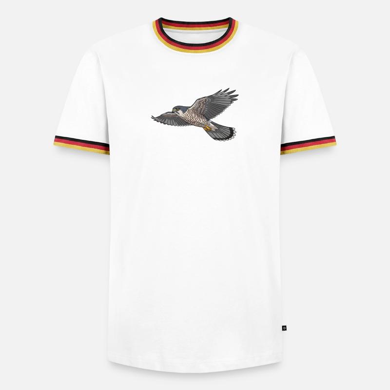 Sperber Greifvogel - Männer Kontrast-T-Shirt - Weiß/Dreifarbig