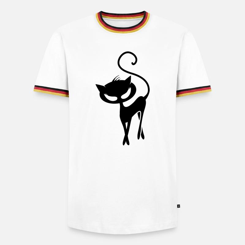A black cat - Men's Ringer Shirt - white/tricolour