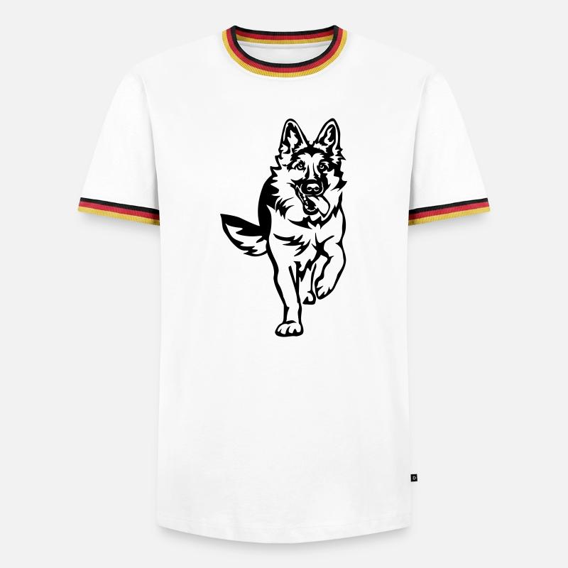 German Shepherd - Men's Ringer Shirt - white/tricolour