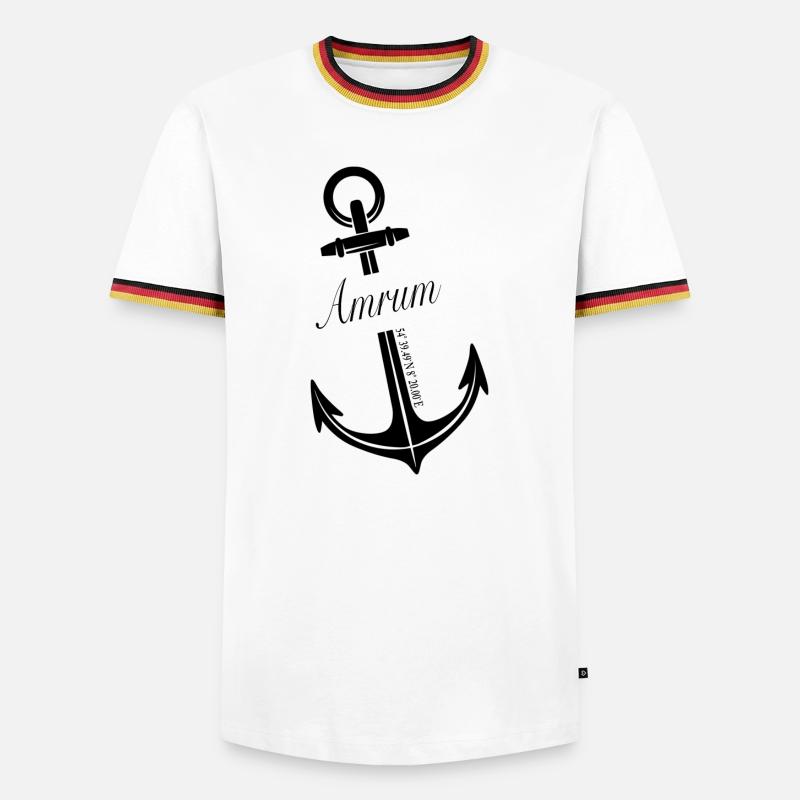 Amrum - Männer Kontrast-T-Shirt - Weiß/Dreifarbig