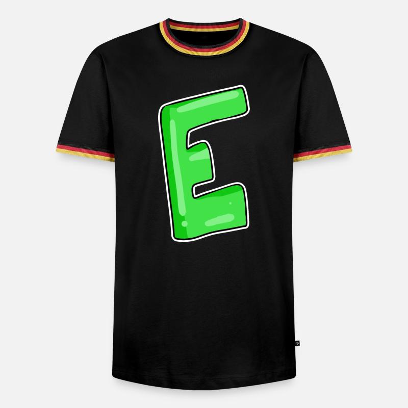 Letter E Initial point - Men's Ringer Shirt - black/tricolour