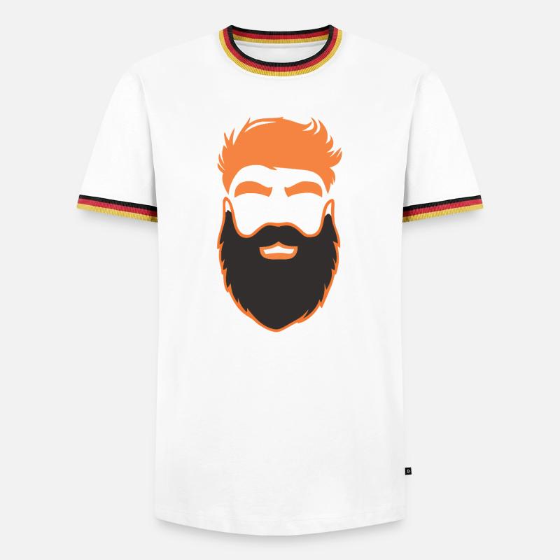 Nerd Bart Männer mit Bärten - Männer Kontrast-T-Shirt - Weiß/Dreifarbig