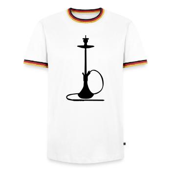 Shisha Silhouette - Men's Ringer Shirt - white/tricolour - Front - AI Model Female 172 light (172cm) & AI Model Male 185 light (185cm)