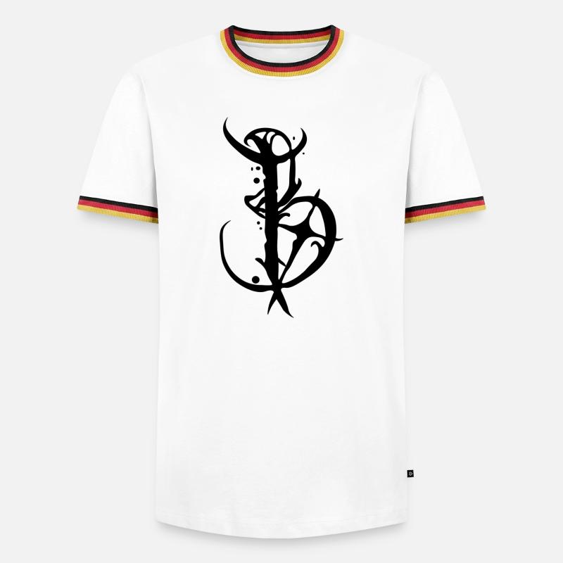 B - Männer Kontrast-T-Shirt - Weiß/Dreifarbig