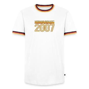 Original 2007 Retro Gold - Männer Kontrast-T-Shirt - Weiß/Dreifarbig - Vorne - AI Model Female 172 light (172cm) & AI Model Male 185 light (185cm)
