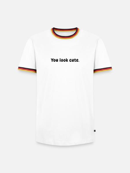 you look cute - Men's Ringer Shirt - white/tricolour