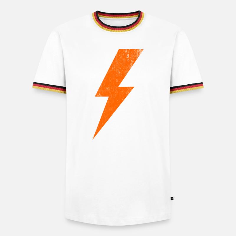 Glowing lightning design - Men's Ringer Shirt - white/tricolour