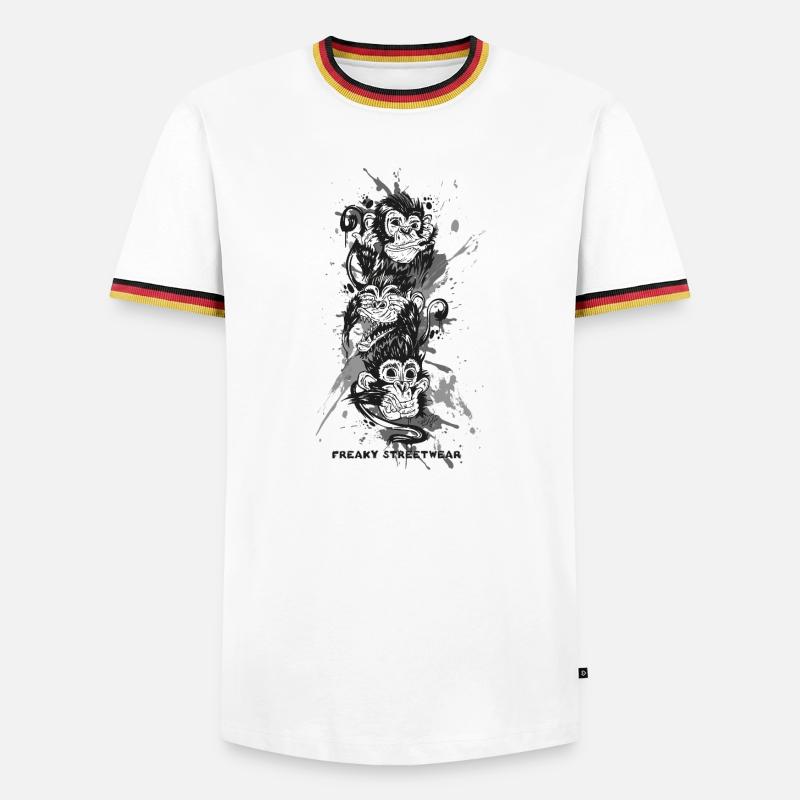 three monkeys - Männer Kontrast-T-Shirt - Weiß/Dreifarbig