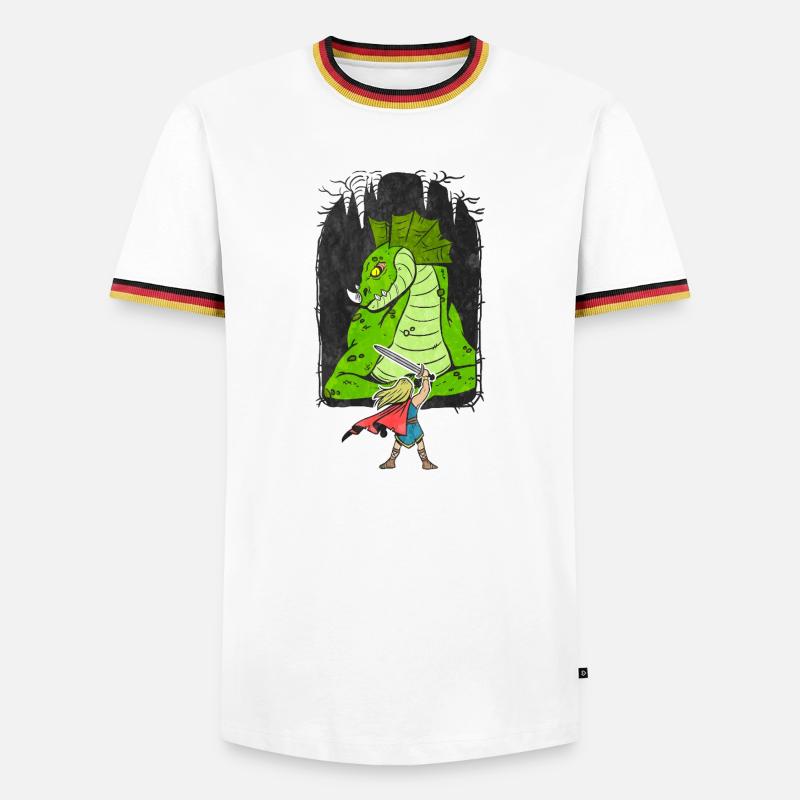 Siegfried - Männer Kontrast-T-Shirt - Weiß/Dreifarbig