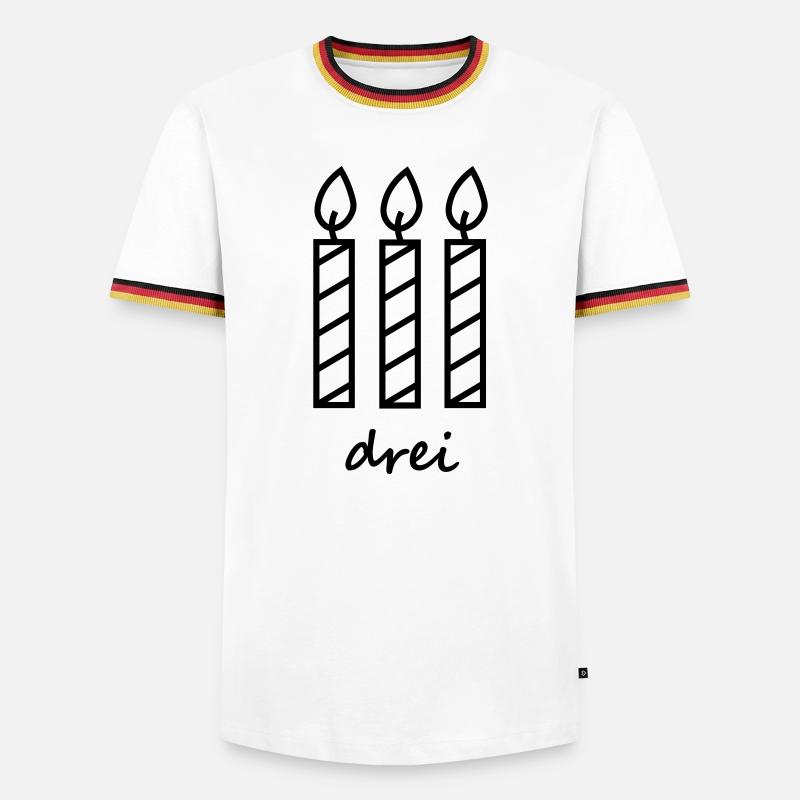 three birthday candles - Men's Ringer Shirt - white/tricolour