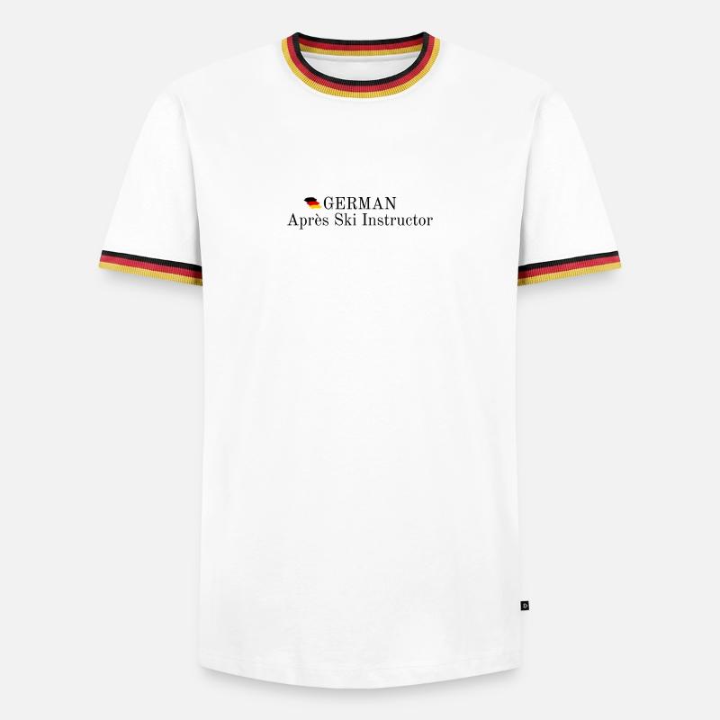 German Apres Ski Instructor - Männer Kontrast-T-Shirt - Weiß/Dreifarbig
