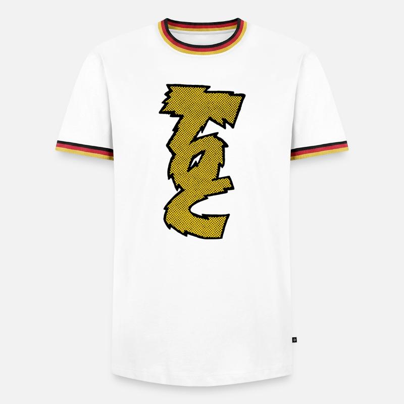 TOC - Männer Kontrast-T-Shirt - Weiß/Dreifarbig
