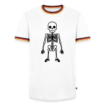 Bande dessinée squelette - T-shirt contrasté Homme - blanc/tricolore - Devant - AI Model Female 172 light (172cm) & AI Model Male 185 light (185cm)