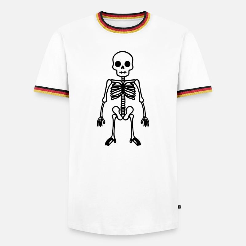 Skelett Comic - Männer Kontrast-T-Shirt - Weiß/Dreifarbig