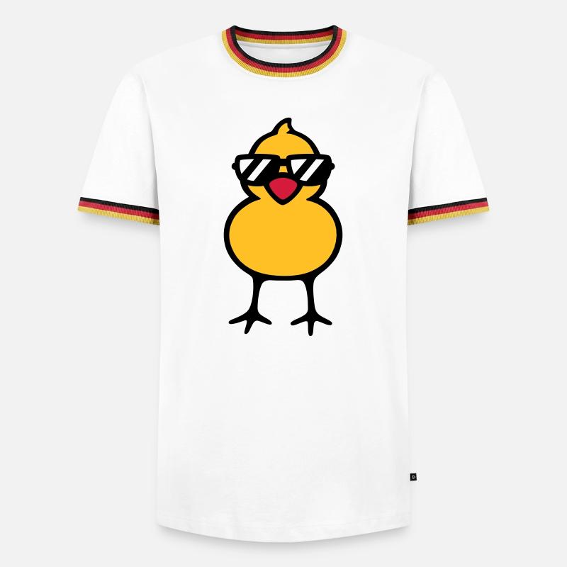 cool chick (rd) - Männer Kontrast-T-Shirt - Weiß/Dreifarbig