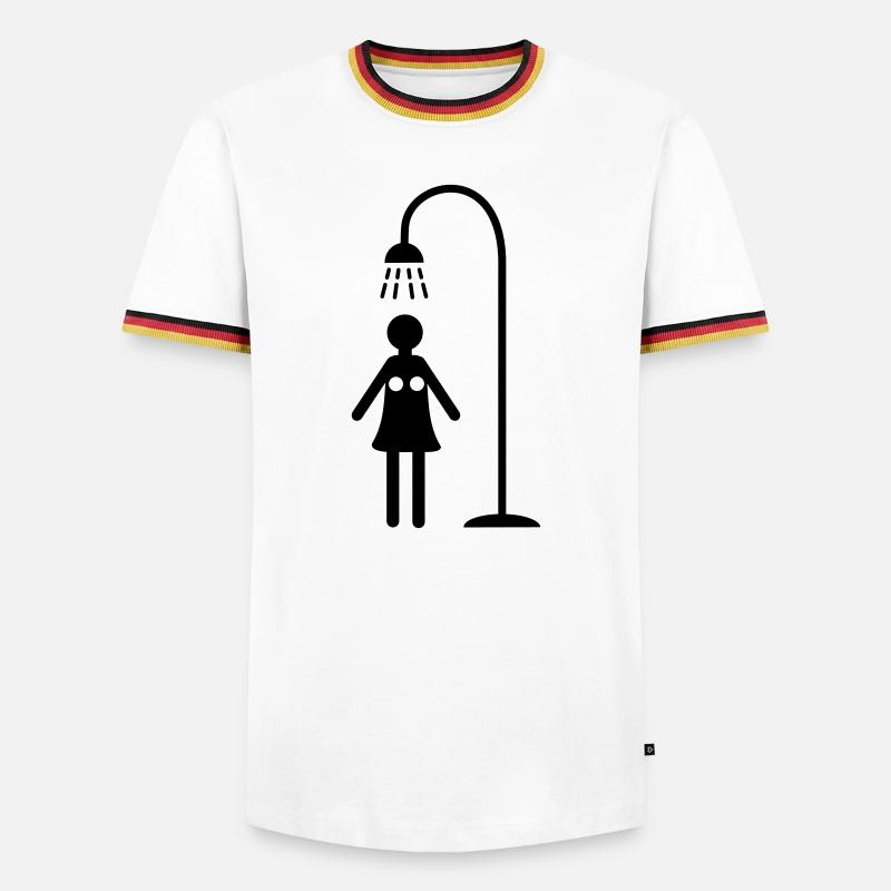 shower - Men's Ringer Shirt - white/tricolour
