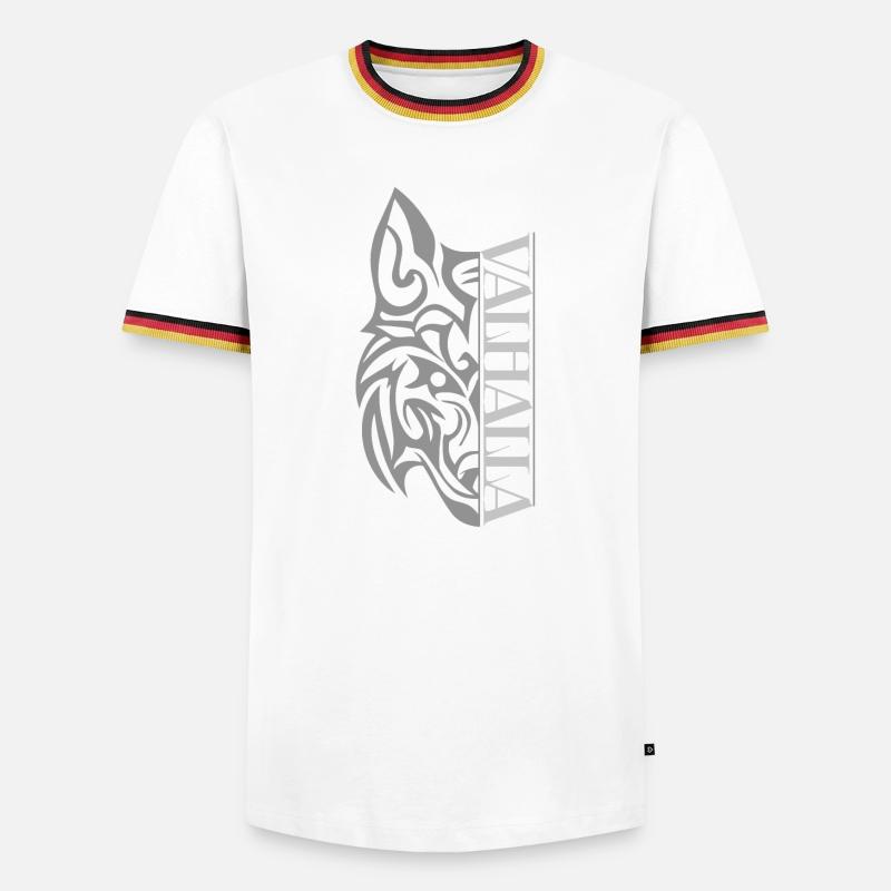 Valhalla Wolf Viking - Men's Ringer Shirt - white/tricolour