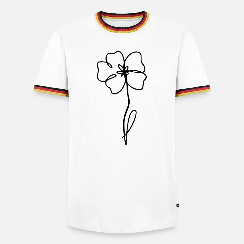 Mohn - Männer Kontrast-T-Shirt - Weiß/Dreifarbig