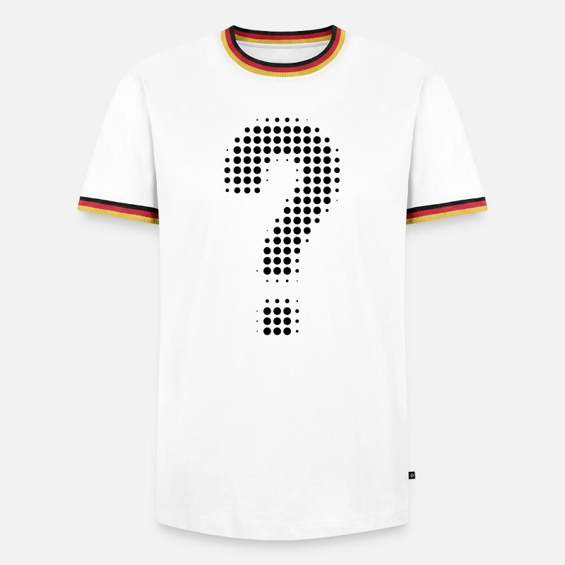 Fragezeichen Pixeloptik - Männer Kontrast-T-Shirt - Weiß/Dreifarbig