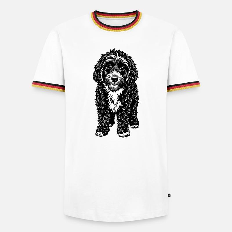 Cockapoo - Männer Kontrast-T-Shirt - Weiß/Dreifarbig