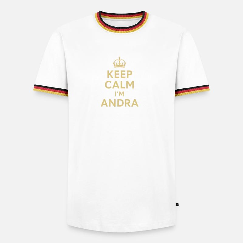 Keep_Calm_I-m_Andra - Männer Kontrast-T-Shirt - Weiß/Dreifarbig