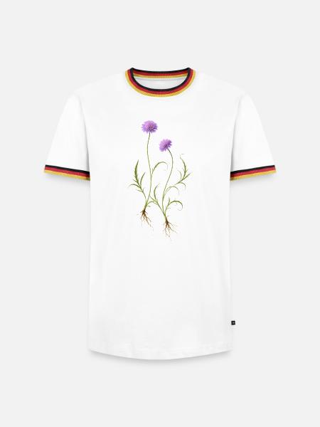 Meadow Flower Nature Illustration - Men's Ringer Shirt - white/tricolour