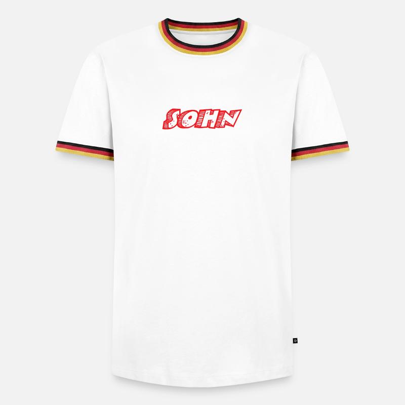 Son Retro Comic Letters Design - Men's Ringer Shirt - white/tricolour